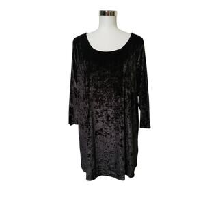 Cynthia Rowley Velvet Top Blouse Tee Black 2X Whimsy Goth y2k plus